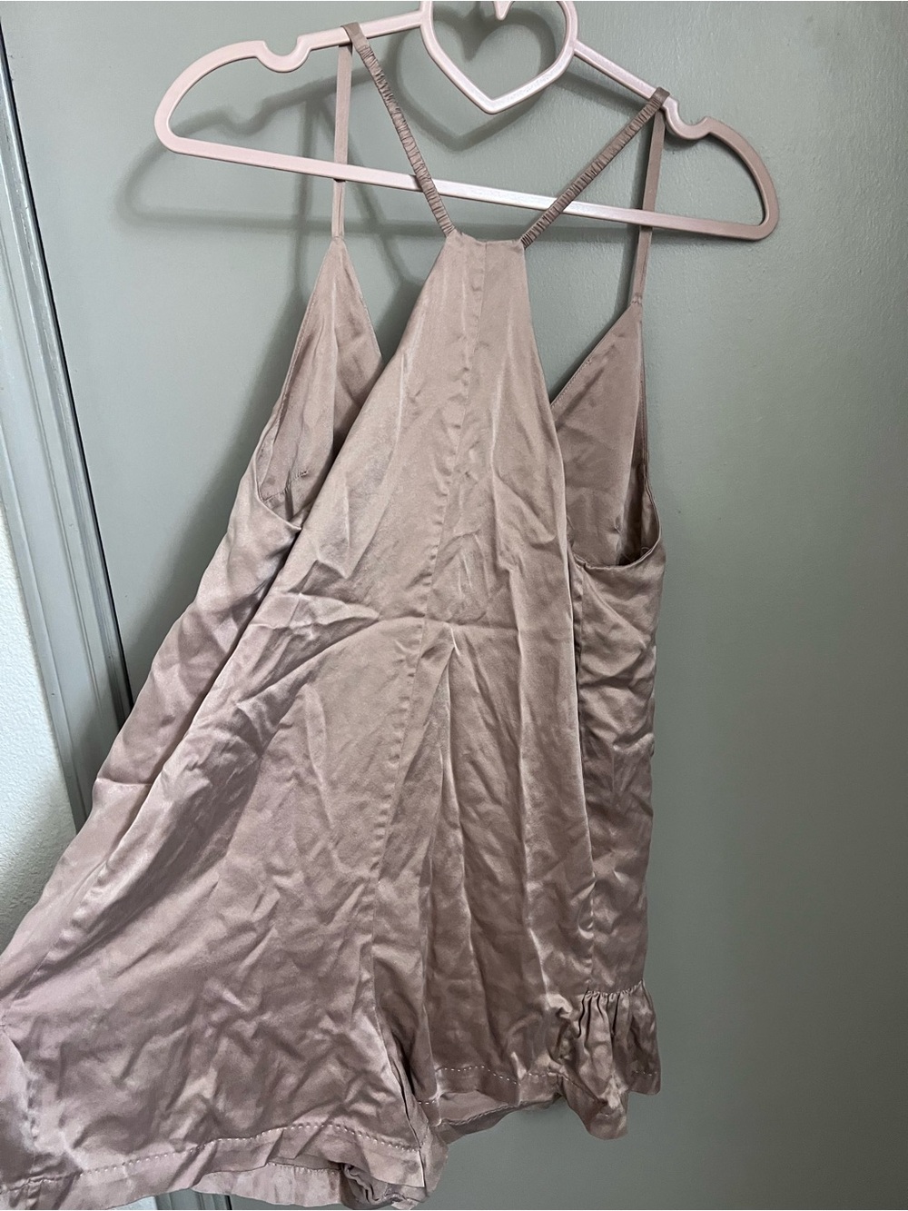 Silky Mauve Pink Slip Romper